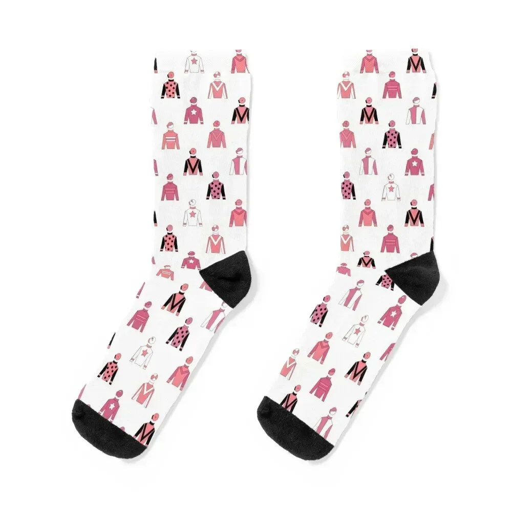 

Horse Racing Jockey Silks Blush Pink Socks basketball Climbing warm winter crazy Men Socks Women's