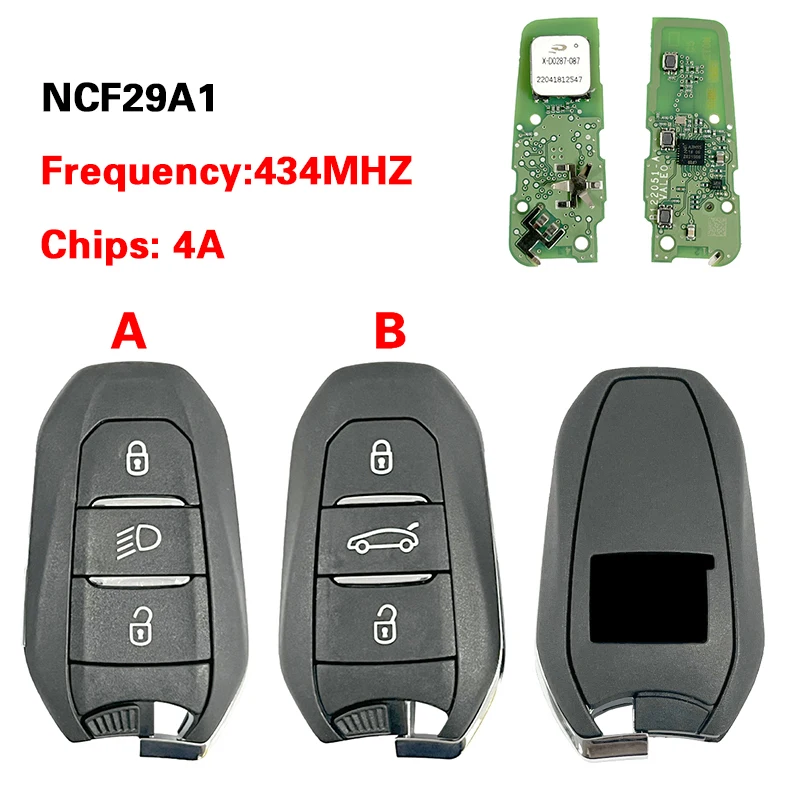 CN017042 Original 3 Button Smart Remote Key A3M05 A3M15 A3M65 FCC IM3A 4A Chip 433 MHz Keyless Go For Fiat 500X 500L