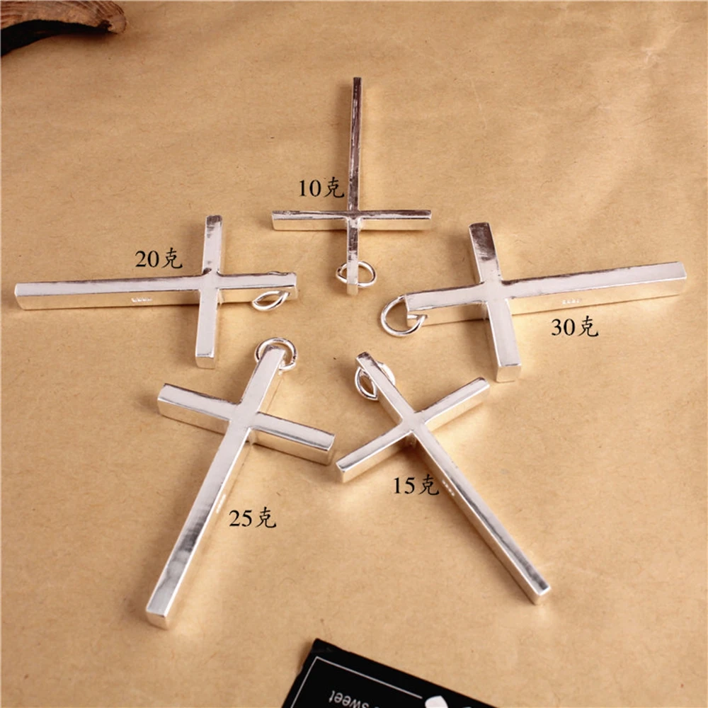 9999 silver jewelry handmade soild pure silve pendants real silver crossing pendant 10g-30g