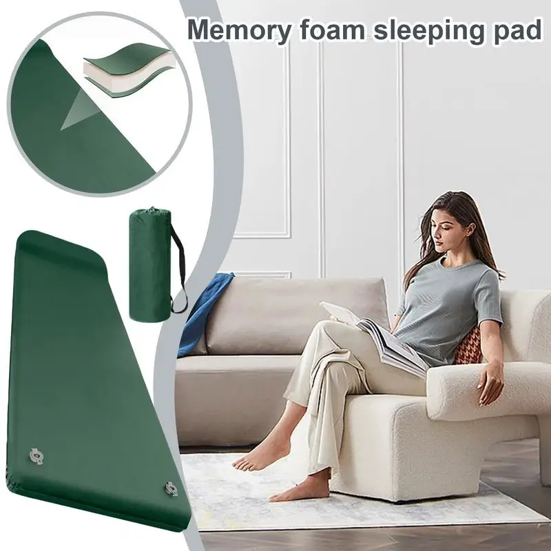 

Inflatable Sleeping Pad Soft Foam Outdoor Sleeping Mat With Pillow Camping Gear Portable Travel Air Bed For Tent Hiking Beach