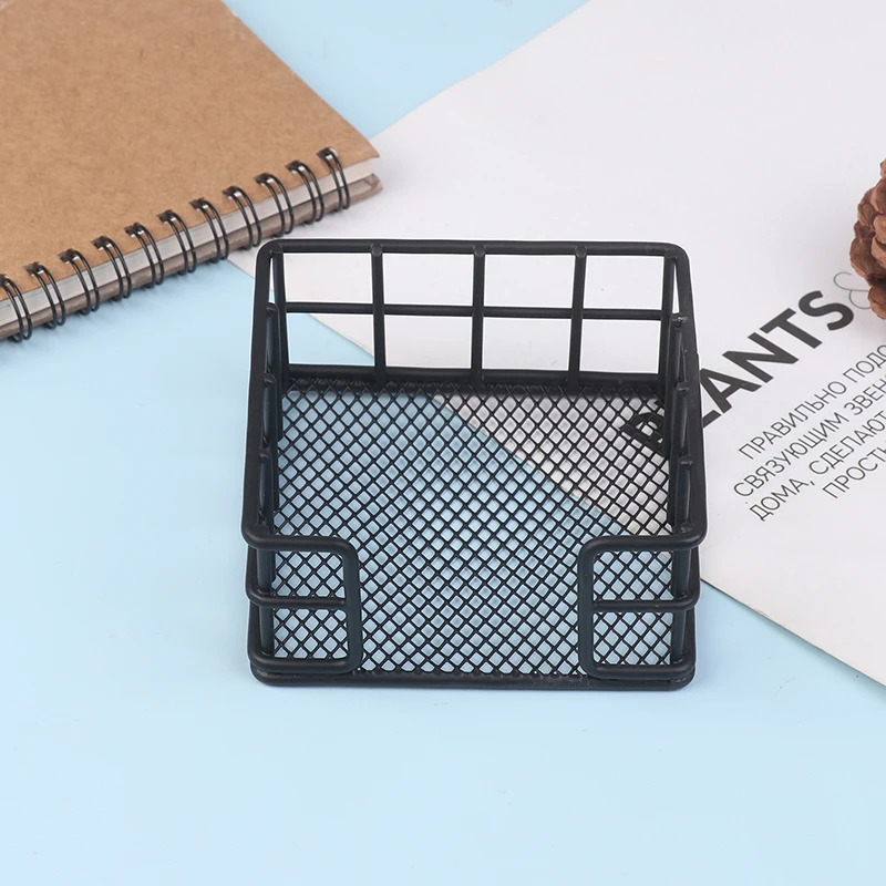 Metal Sticky Note Holder Square Black Sticky Note Dispenser Holder For Desk Office Dorm