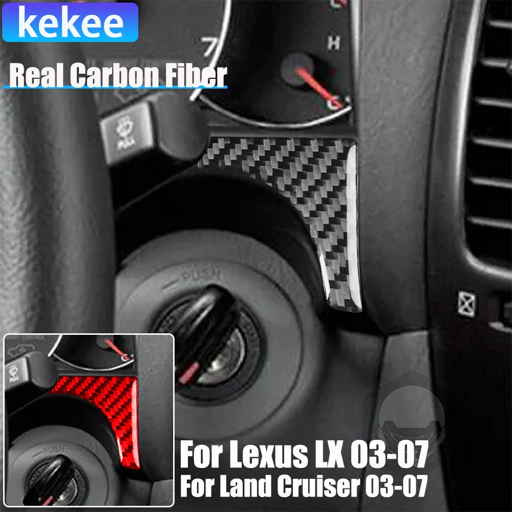 

Real Carbon Fiber Car Accessories Steering Wheel Side Trim Cover Soft Sticker For Lexus LX For Toyota Land Cruiser 2003-2007