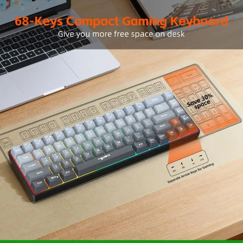 U55C اللوحة اللاسلكية الإضاءة ARGB الإضاءة ثلاثة اتصالات الوضع متانة مفاتيح مفاتي