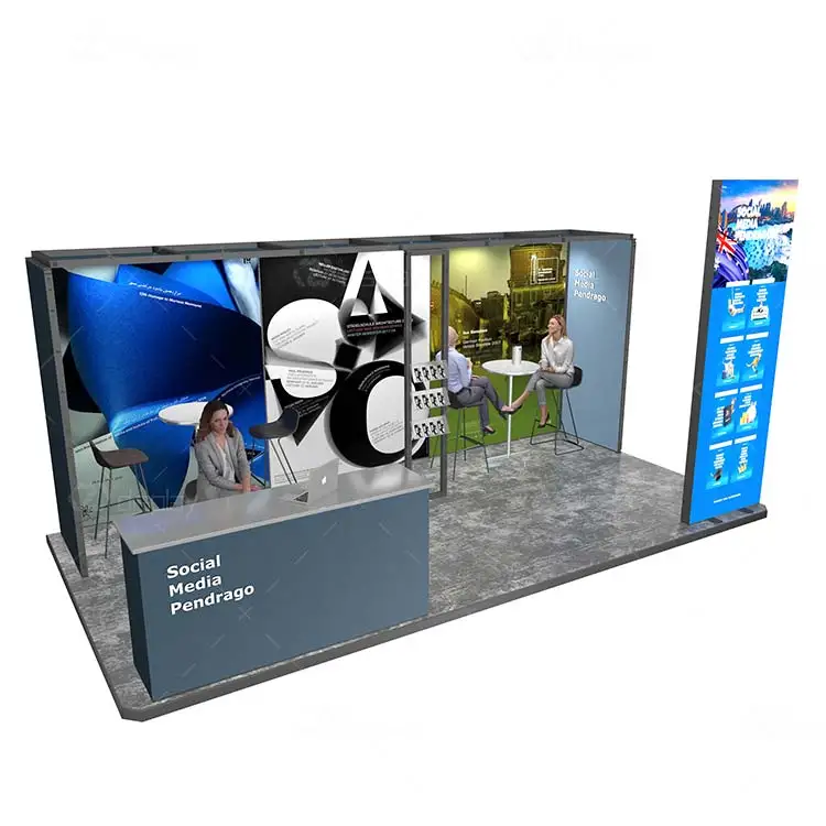 2023 Neuankömmling 6x6 20x20 Modular Custom Free Flooring Advertising Messe Booth