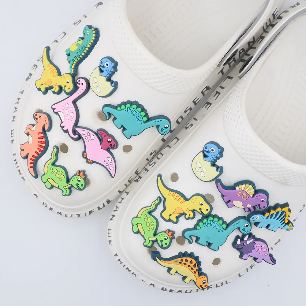 1 Piece Крокросы Shoe Accessories Charms Ancient Animals Cartoon Dinosaur 12 Types Optional Shoe Decoration Buckles Holiday Gift