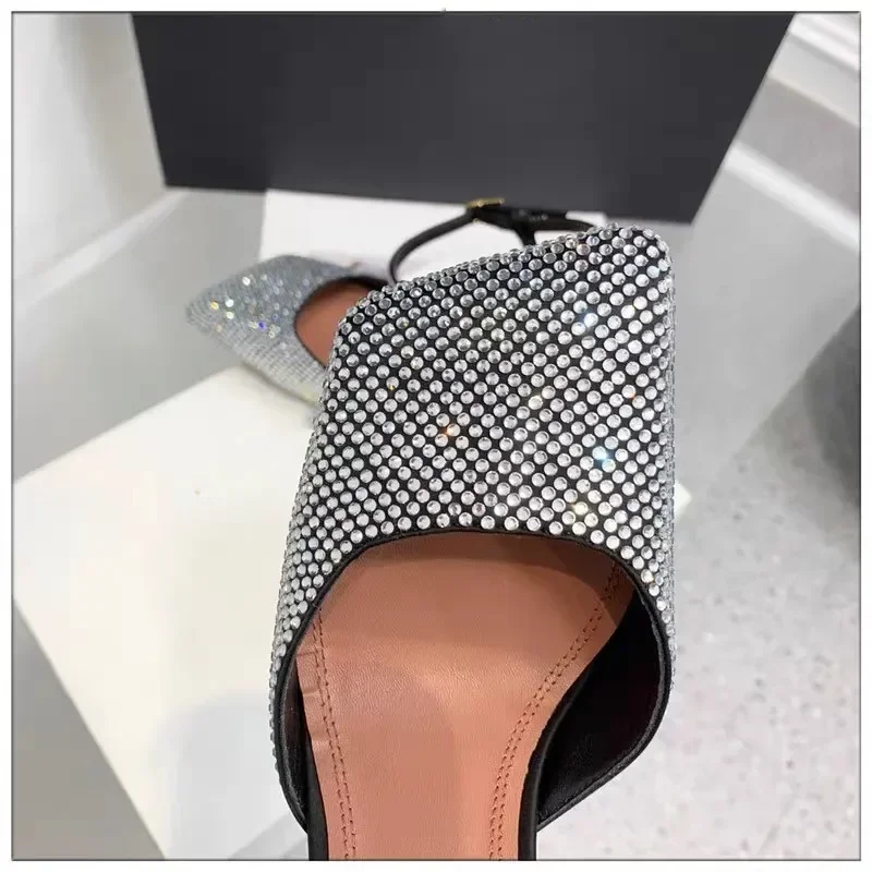 Women's Sandals Head Rhinestone Mary Jane Sandals 2026 Summer New Girls Candy Banquet Party Fashion High Heels Shoes size 43
