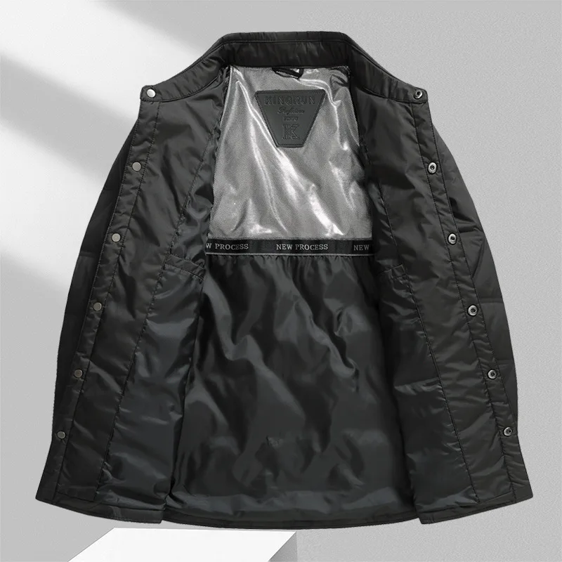 Winter Men Lightweight 90% Duck Down Jacket Warm Windproof Turn-Down Collar Coat Man Down Padded Shirt jaqueta masculina JK-201