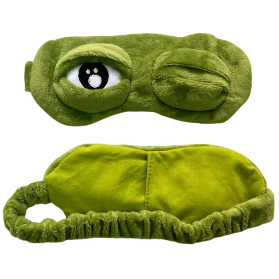 3D Sad Frog Sleep Mask Natural Sleeping Eyeshade Cover Shade Eye Patch Women Men Soft Portable Blindfold Travel Eyepatch