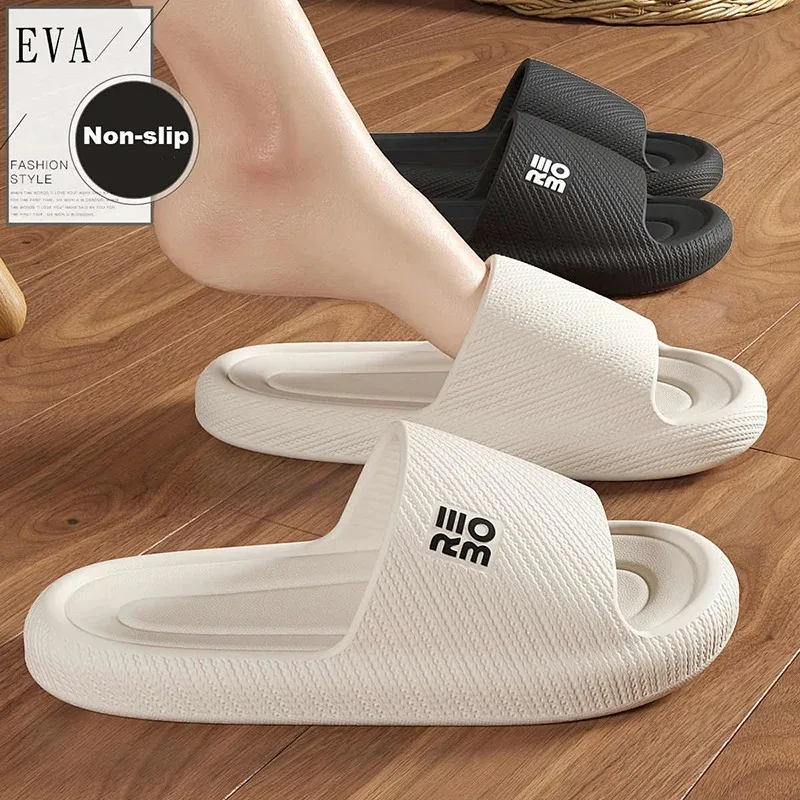 Summer Fashion Slippers Men Shoes Comfortable Slippers For Men Home Flat Sandals Flip Flops Couples Bathroom Indoor Slides