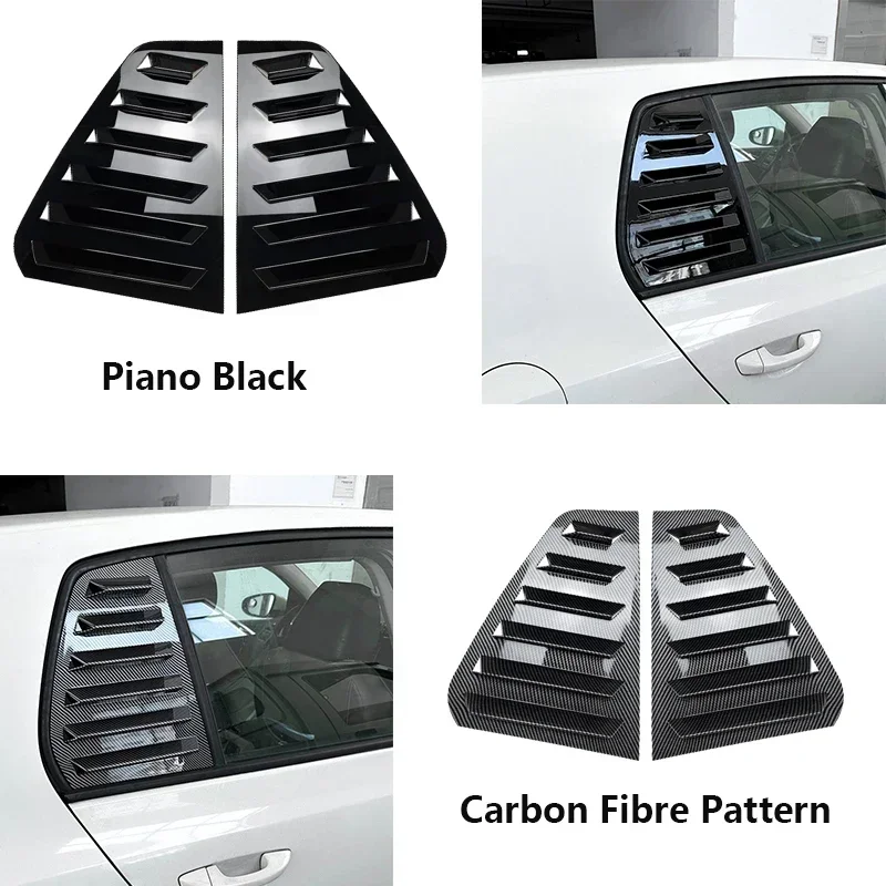 Car Rear Triangle Window Louver Side Shutter Blind Shades Trim Sticker Vent For VW Golf MK6 2008-2012 Rear Side Cover Auto Part