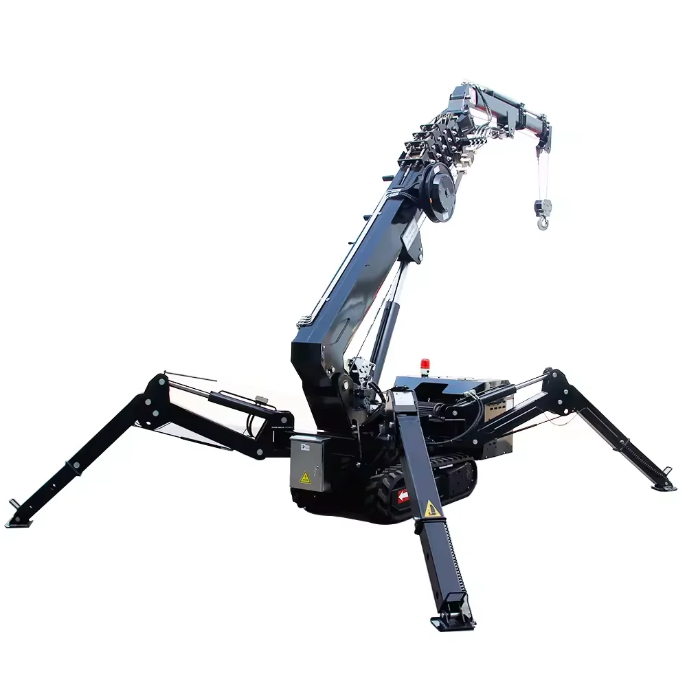 YG Portable Mini Spider Crane 3 Ton Crawler Hydraulic Telescopic Boom Remote Control Foldable Lift CE Certified for Construction