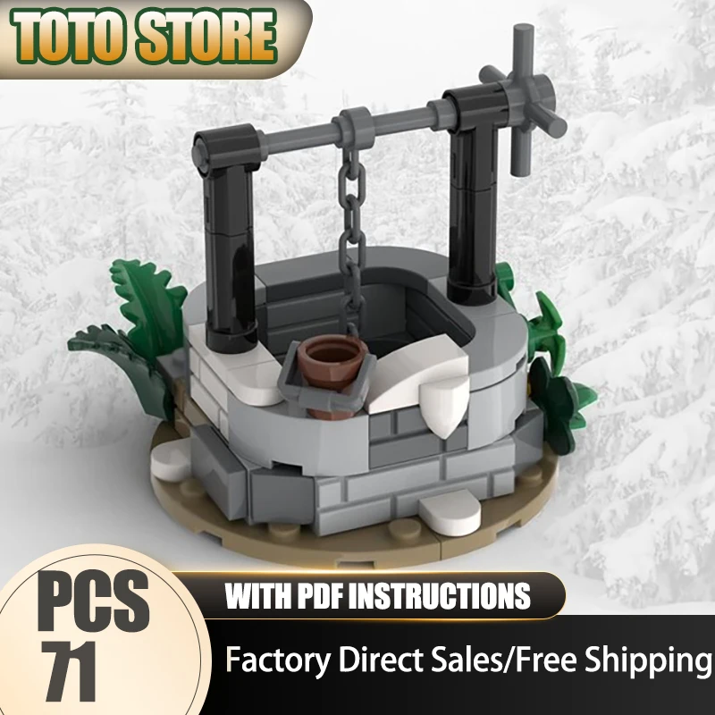 

Medieval Castle Model Moc Building Bricks Well Water Model Technology City Street View Block Toy DIY Assembly Christmas Gift