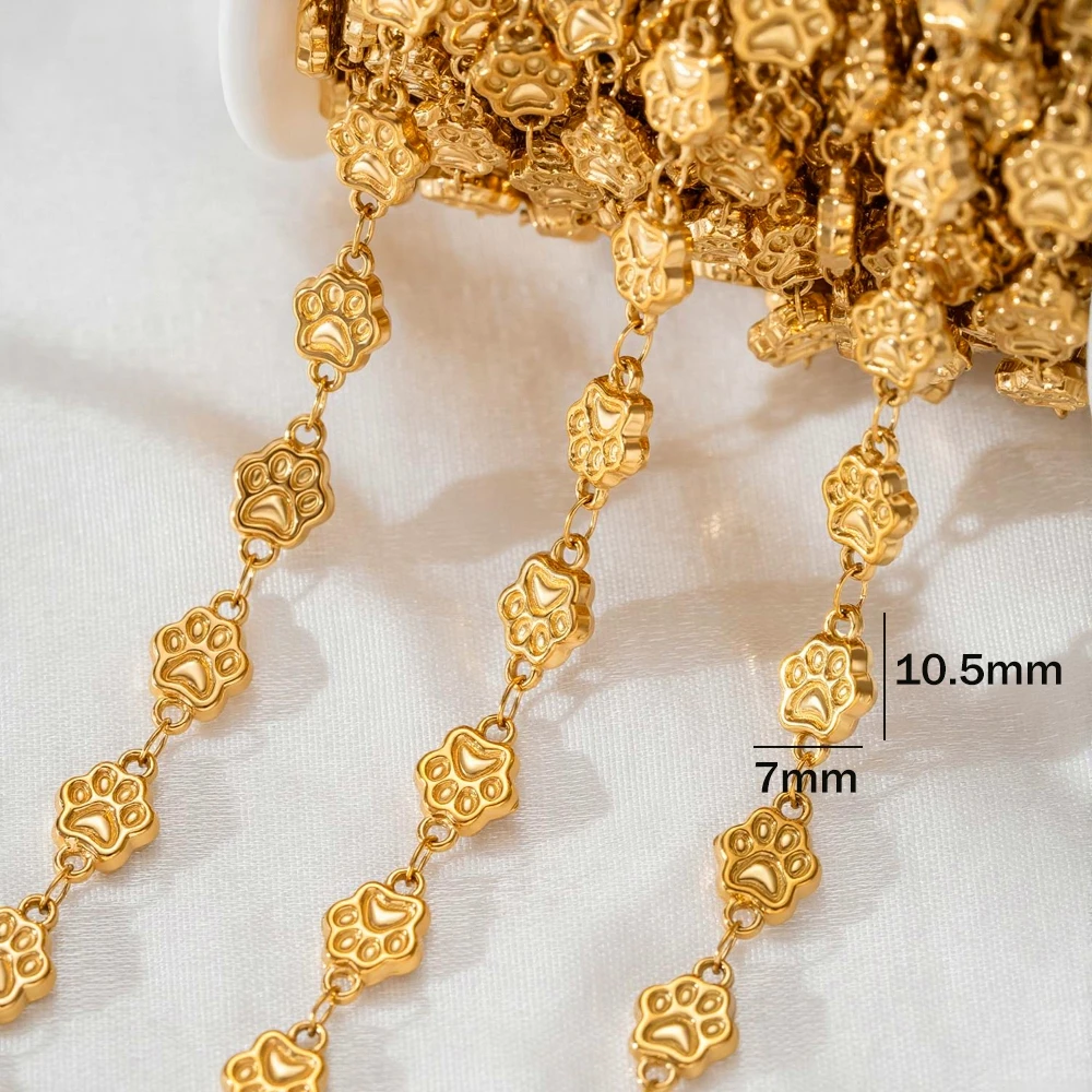 1 Meter Stainless Steel Chain for Jewelry Making Bear Claw Bow Chains for Necklace Bracelet Craft DIY Link Chains Bulk Jewelry view 4