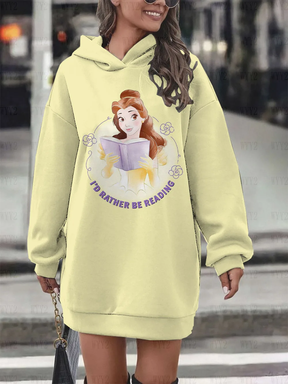 Hot Sale Women's Long Sleeve Pullover Hoodie Disney Belle Princess Print Fashion Casual Autumn and Winter Hoodie