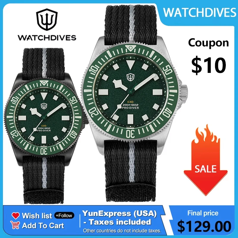 Watchdives EXD V2 40 mm Titan-Uhr, austauschbar, X-Design, VH31, Sweep, zweites Uhrwerk, Quarzuhren, leuchtend, wasserdicht, 200 m