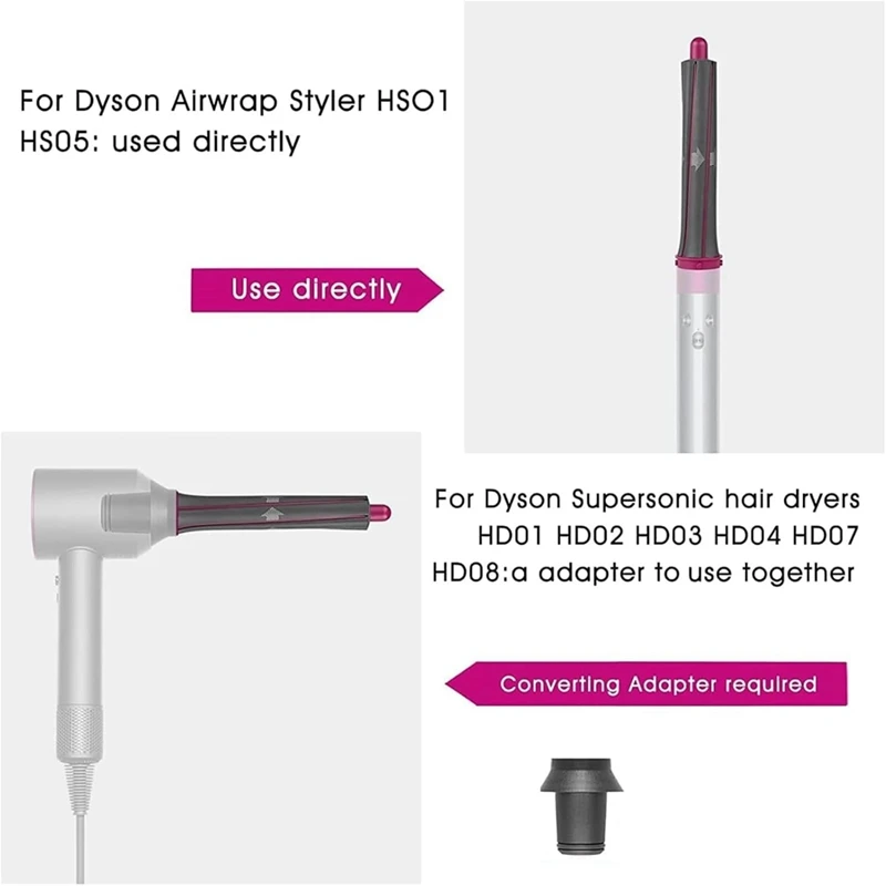 AC93-20 mm langer Lockenwickler-Aufsatz für Dyson Airwrap Styler Haartrockner, Lockenwickler-Haar-Werkzeug-Set mit Adapter-Zubehör