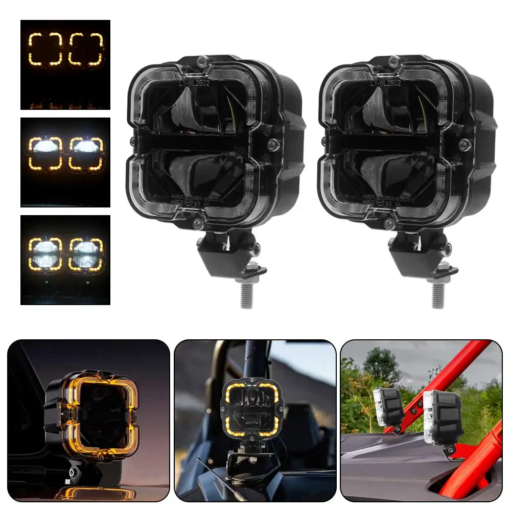 Offroad Driving Lights 9-32V Dc For Jeeps 4X4 OffRoad Vehicle Atv Suv Truck Black Screws Fitting Set Not Included Wiring Harness