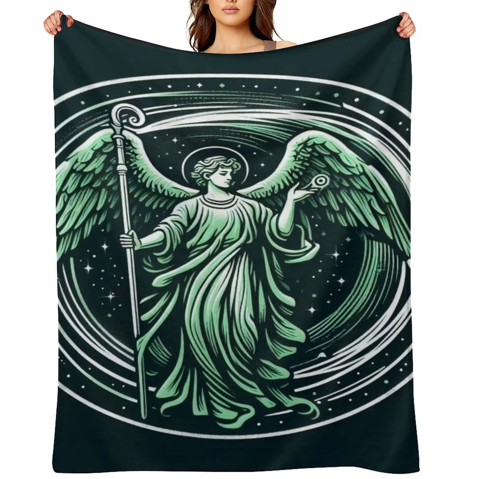 

Saint Raphael Archangel - Angel of Healing - Christmas gift Throw Blanket halloween warm winter Blankets