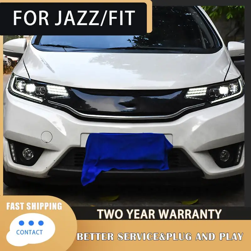 Car styling for Honda Fit Jazz GK5 headlight LED 2014 2015 2016 2017 2018 car accessories Front lamp Jazz Fit hi lo beam