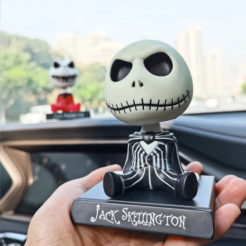 11cm The Nightmare Before Christmas Jack Wacky Wobbler Bobble Head With PVC Action Figure Car Decoration Model Toy