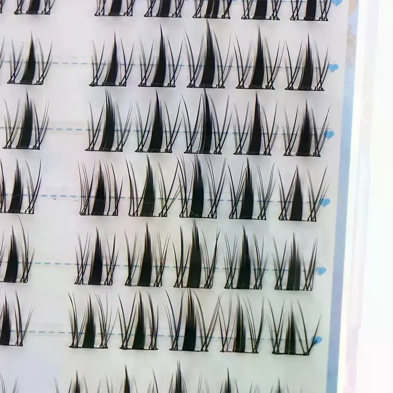 DIY Self-Adhesive Cluster Lashes 10 Rows/Box, Glue-Free Manga Style Sectioned Eyelashes Natural Look