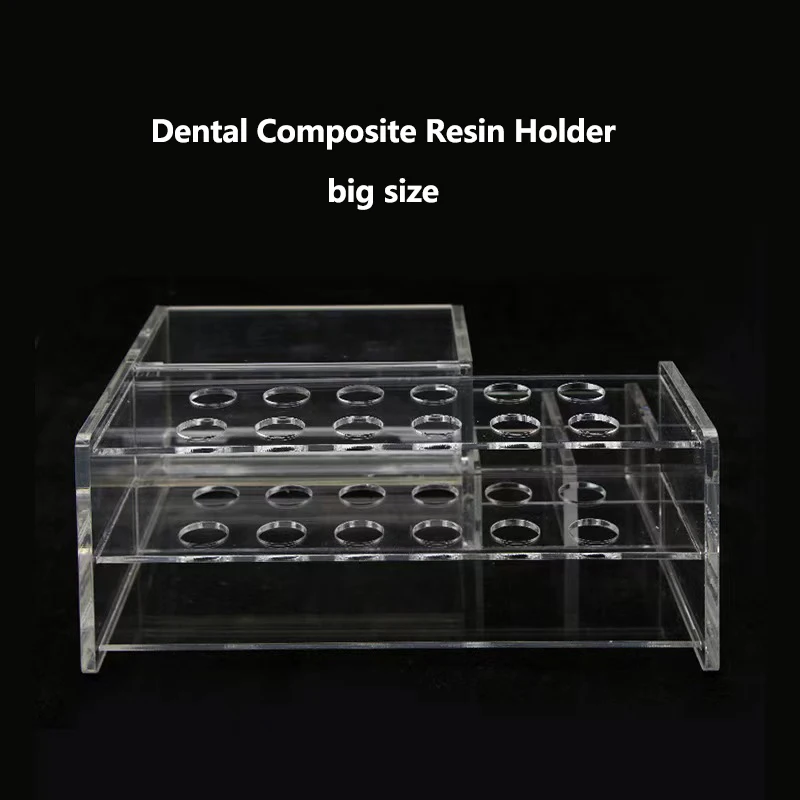 Acrylic Dental Resin Composite Syringe Organizer Holder Case Frame Transparent Dentistry Clinic Supplies Dentist Tools Box