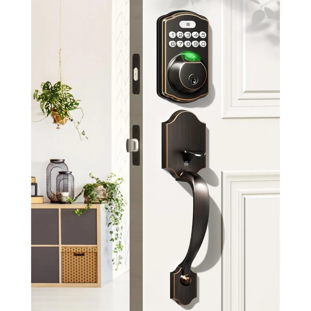 

Комплект дверных замков с отпечатками пальцев, замок для входной двери без ключа, комплект передних ручек, 2 ключа, автоматическая блокировка