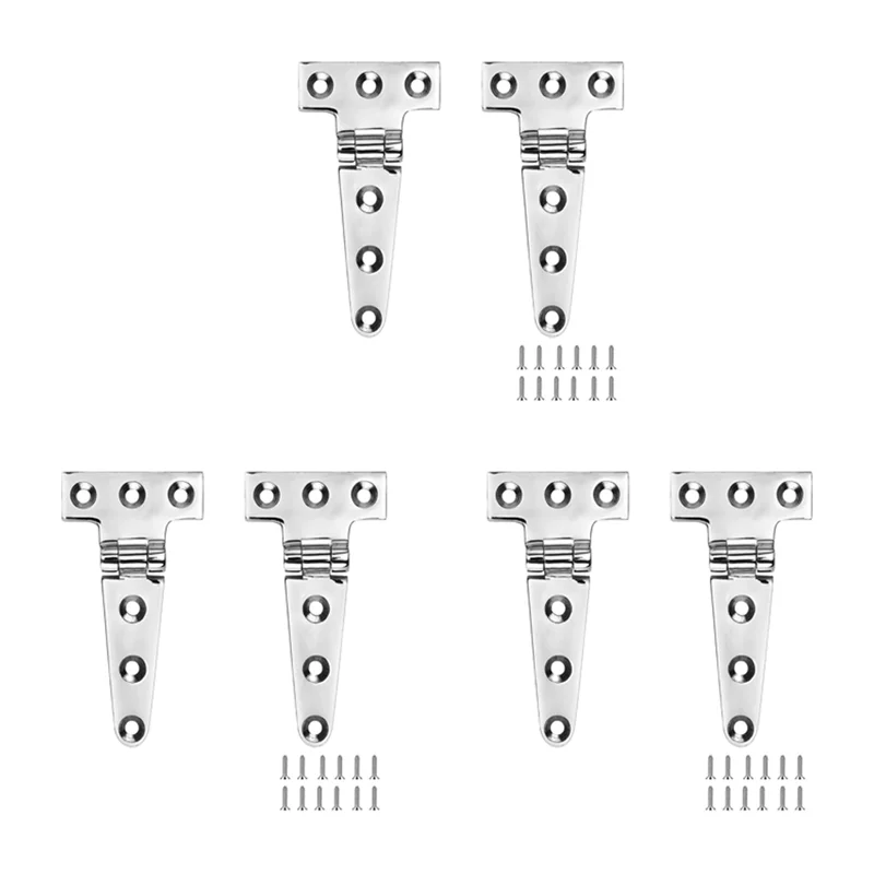 

Hot Selling-Marine Grade T Hinges, Boat Hinges, 4 Inch X 2 Inches, No Noise, Heavy Duty 316 Stainless Steel With Screws (6 PCS),
