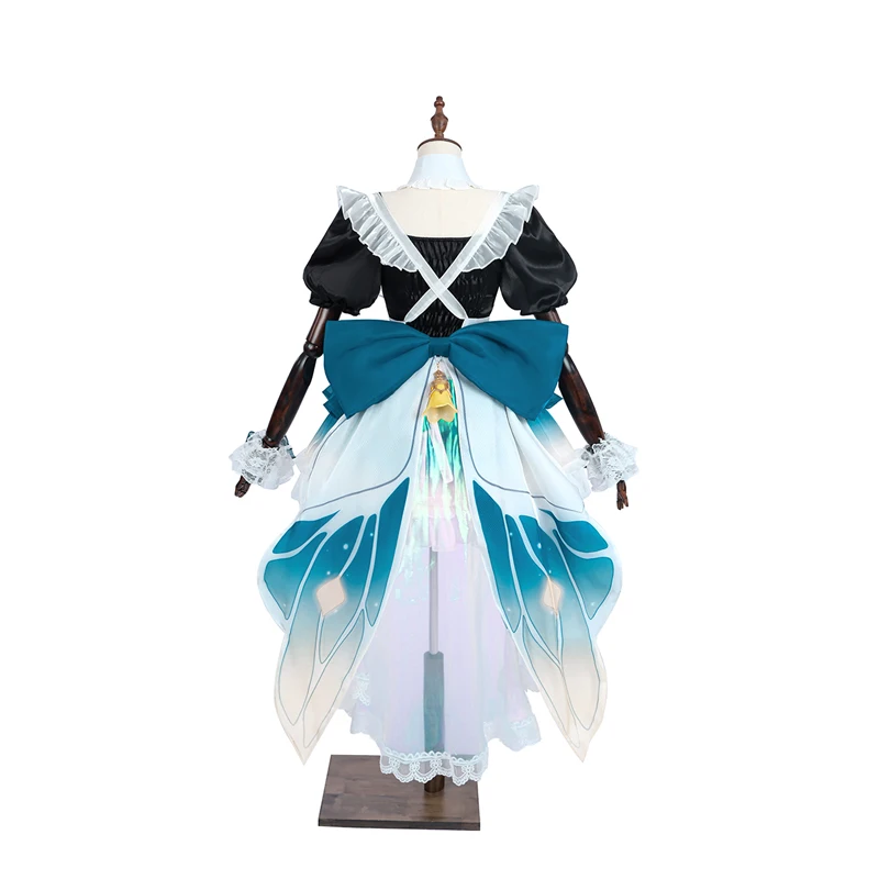 Rolecos jogo honkai estrela ferroviário firefly cosplay traje firefly lolita vestido de empregada roupa feminina festa de halloween cosplay conjunto completo