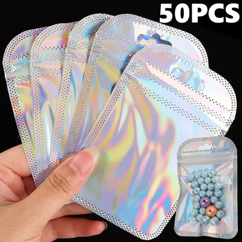 50Pcs Transparent Self Sealing Bags Resealable Pouch Jewelry Packaging Storage Earrings Rings Necklace Display Organizer Bag