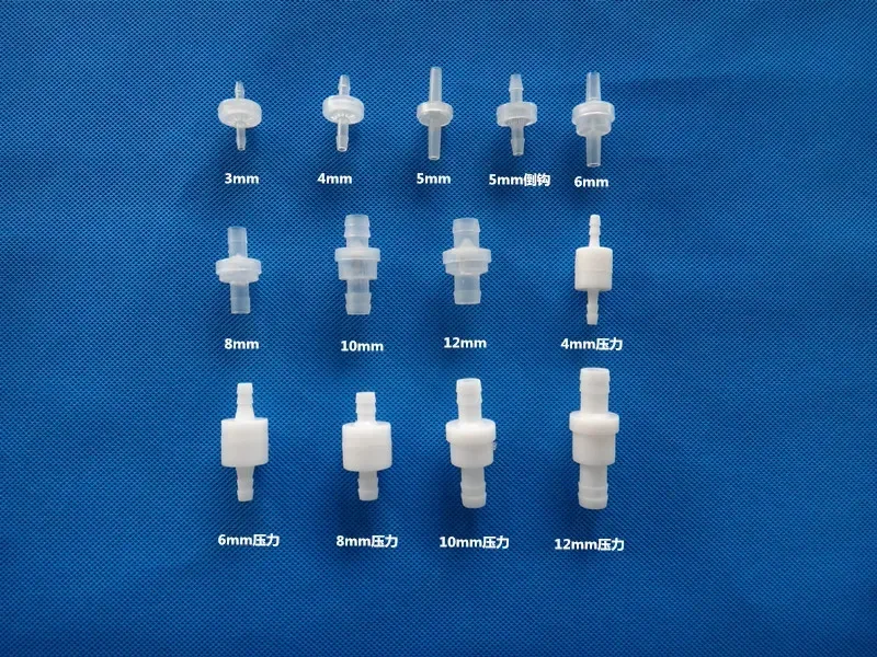 10Pc 3/4/5/6/8/10/12mm Plastic One Way Inline Check Valve Gas Air Liquid Water Fluids  for  Petrol Diesel Oils or Other