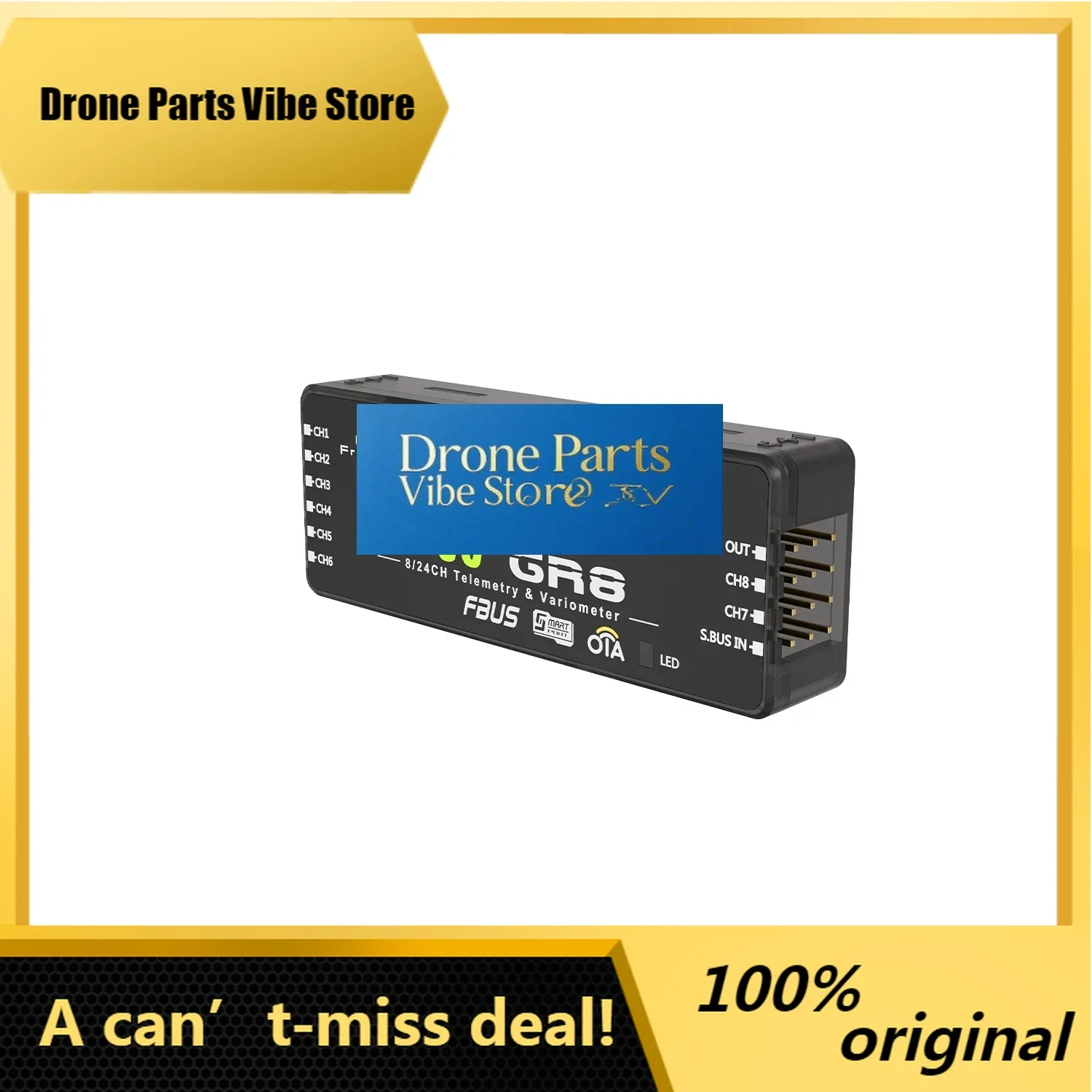 DronePFrSky TW GR8 Dual 2.4G Receiver With 8CH Ports / High-precision Variometer Sensor / Black-Box Function