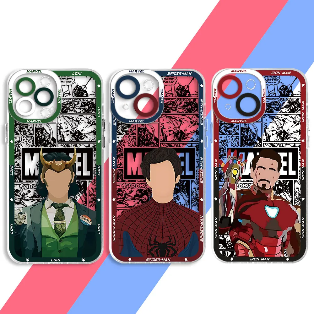 Marvel Loki Spider Man Phone Case for Samsung Galaxy S21 S20FE S23 Ultra S22 Plus Note 20 Ultra 10 Plus S10 Transparent Cover