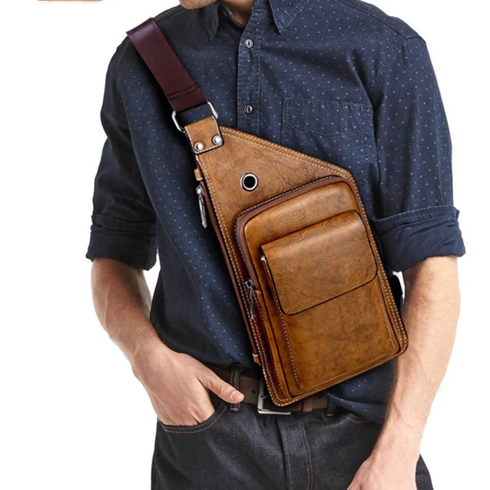 37x20cm man chest bag sewing pattern leather craft die cutting template