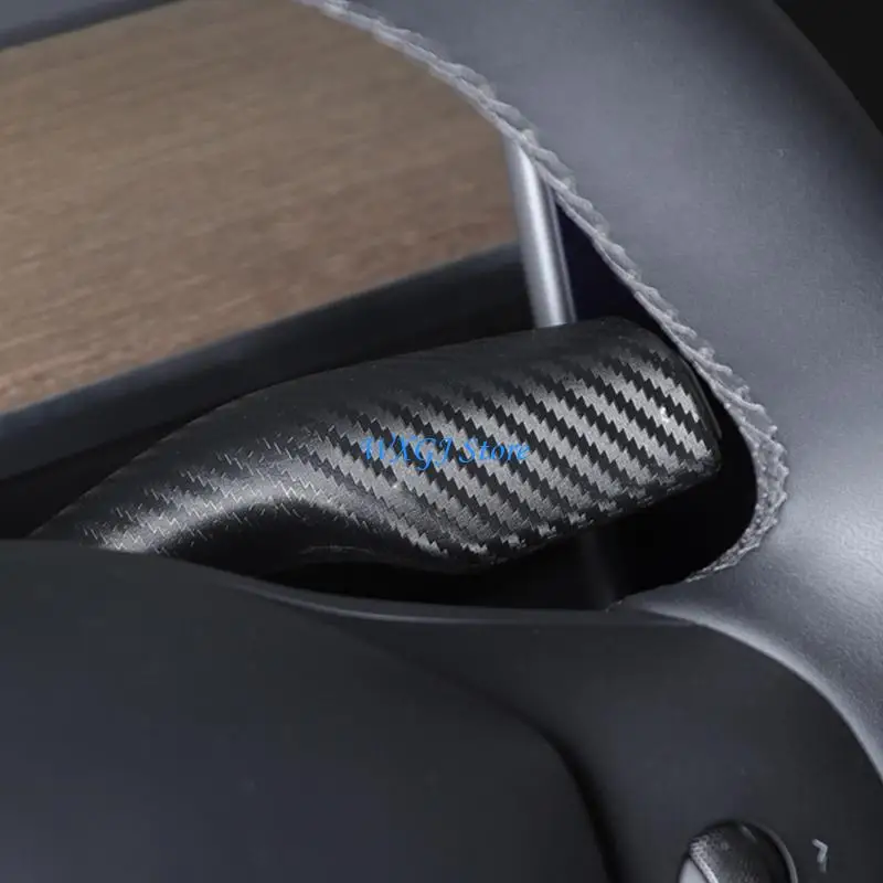 37JE Carbon Fiber Shifter Knob Cover Complete Enclosure Steering Lever Handle Protector Car Accessory