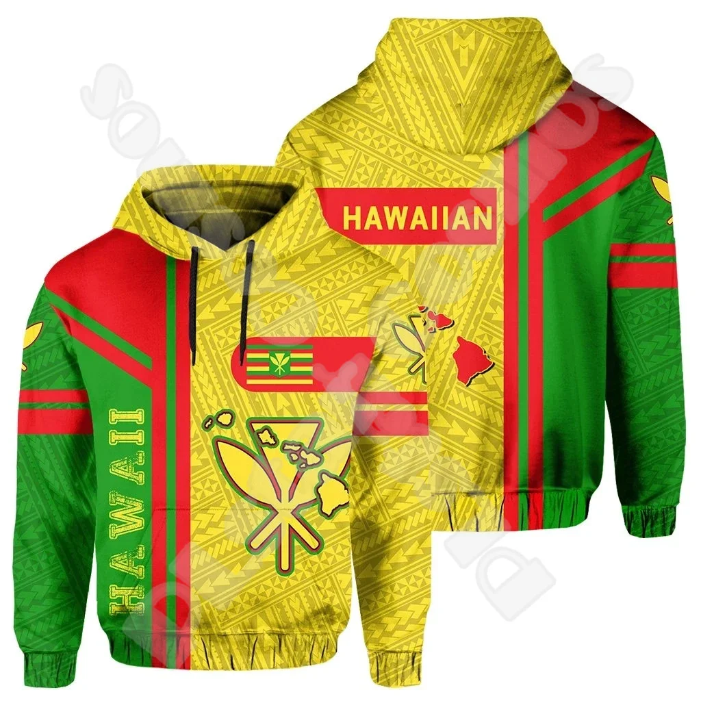 Polynesian Hawaii King Kamehameha Country Flag Tribe Hawaiian Tattoo Retro Tracksuit Harajuku 3DPrint Casual Jacket Hoodies X3