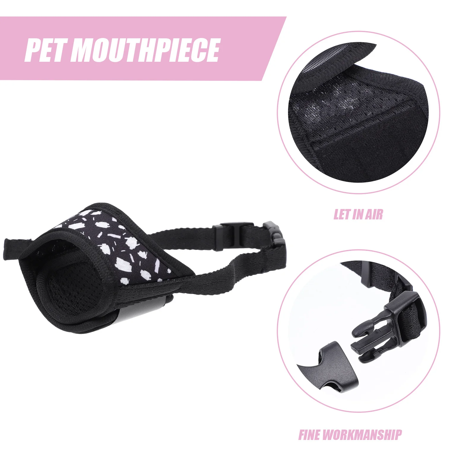 

Anti-Bite Adjustable Dog Muzzle Breathable Polyester Pet Muzzle Secure Neck Strap Chewing Prevention Dog Supply