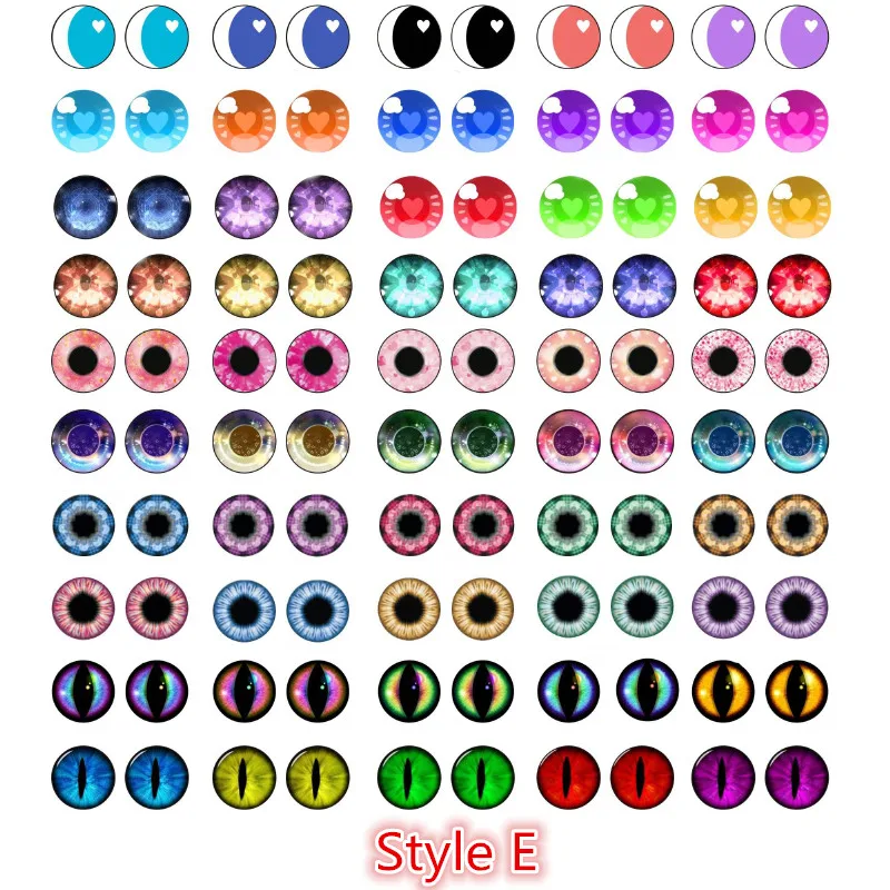 100 Stück 50 Paar Dragon Eyes Katzenauge Spielzeug Hot Sale 6mm 8mm 10mm 12mm Handgemachte Fotoglas Cabochons DIY Making Zubehör