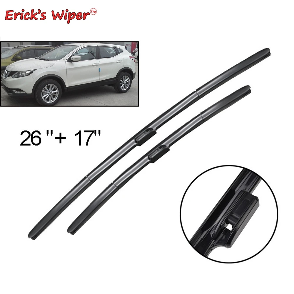 Erick's Wiper LHD Front Wiper Blades For Nissan Qashqai J11 2013 - 2020 Windshield Windscreen Clean Window Rain Brushes 26