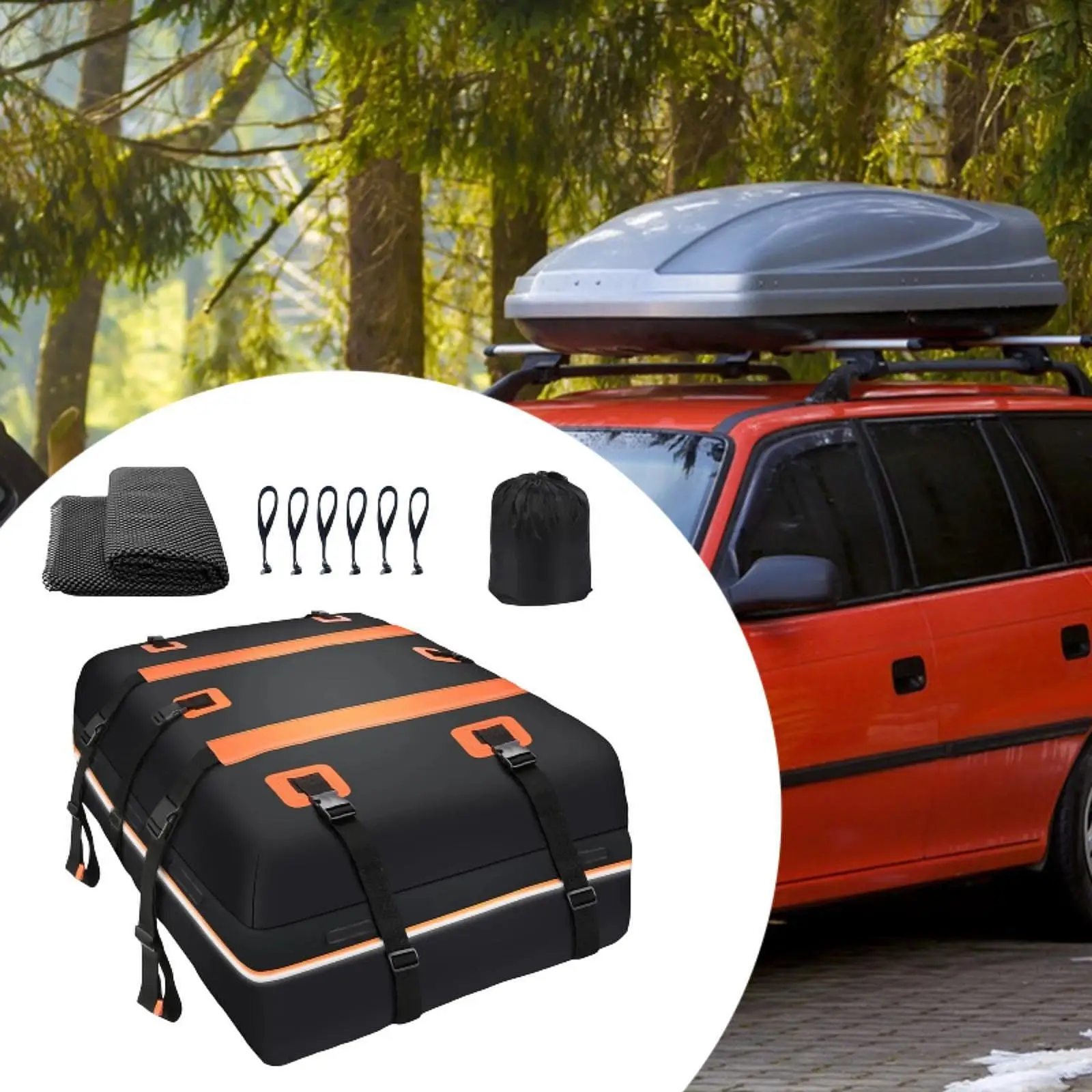

Car Roof Bag Travel Accessories Easy to Install Sturdy Rooftop Cargo Carrier