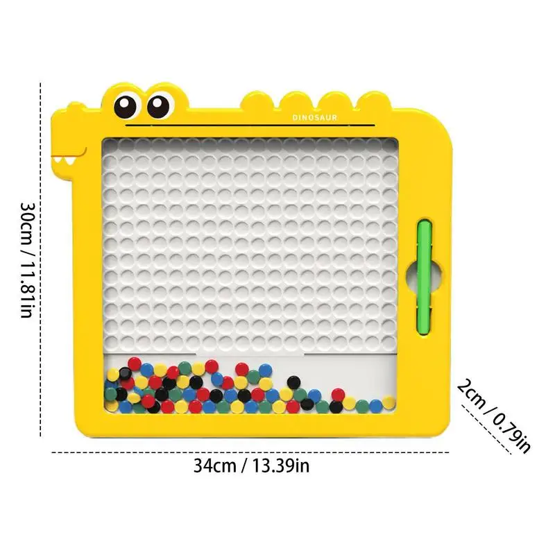 Dinosaur Magnetic Drawing Board Colorful Beads Doodle Board Drawing Pad For Kids Educational And Learning Kids Toys Gifts