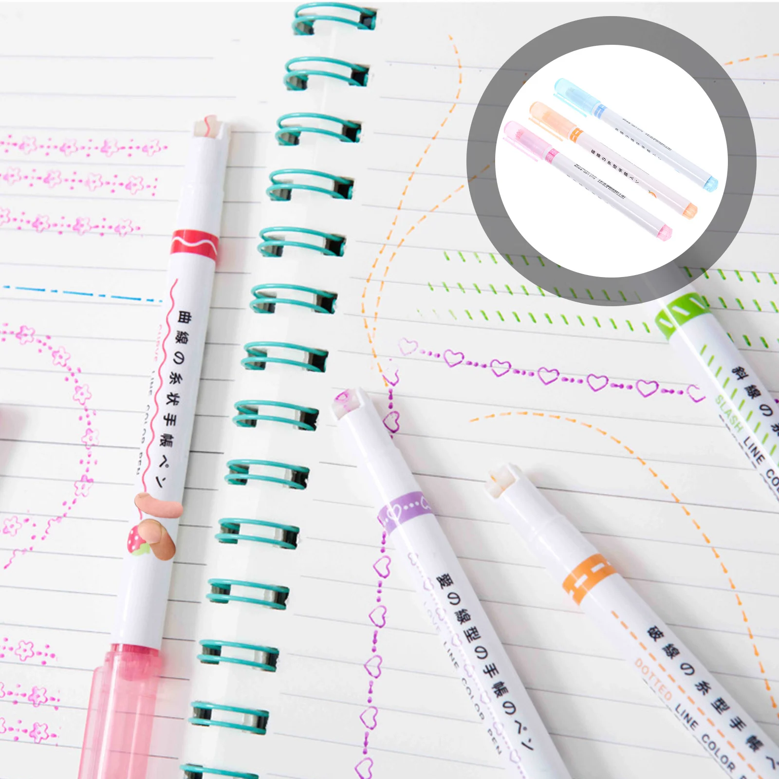 

3pcs Highlighter Colored Marker Pens For Students Book Reading Notes Art Design Journaling Coloring Pens Assorted Colors