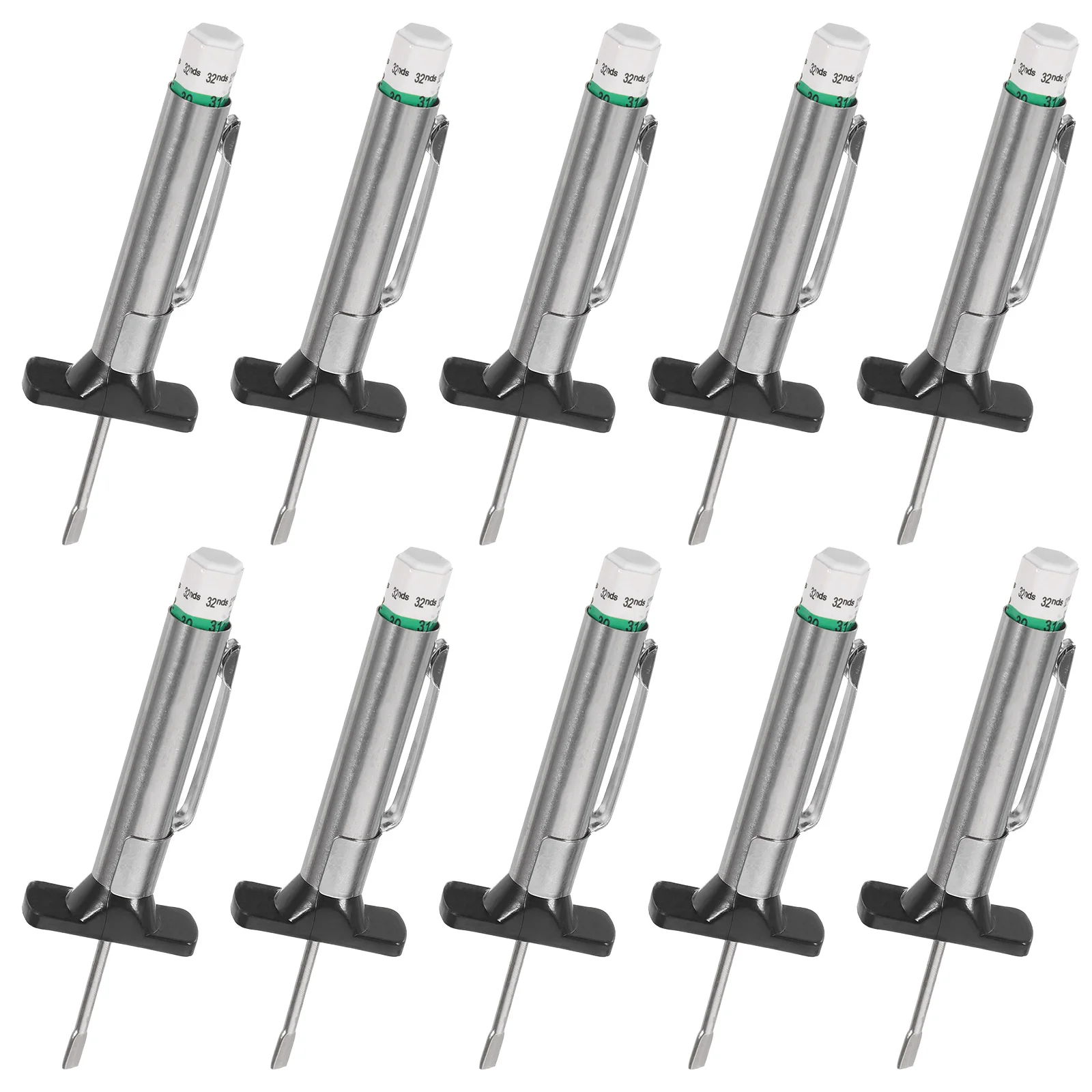 

10pcs Tire Tread Depth Gauge 0-25mm Measuring Instrument Plastic Stainless Steel Double Color Car Accessories Tool
