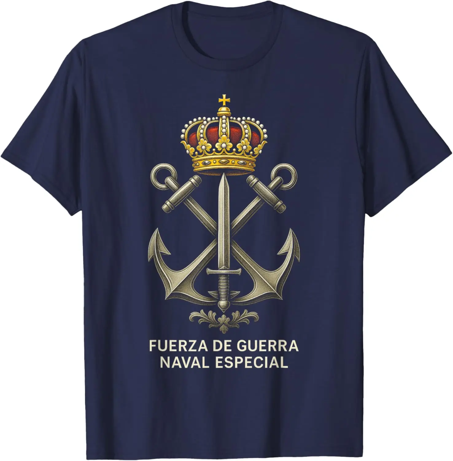 Emblema FGNE Armada Española Ejército Inglés Fuerza Militar T-Shirts Short Sleeve Casual 100% Cotton Shirt