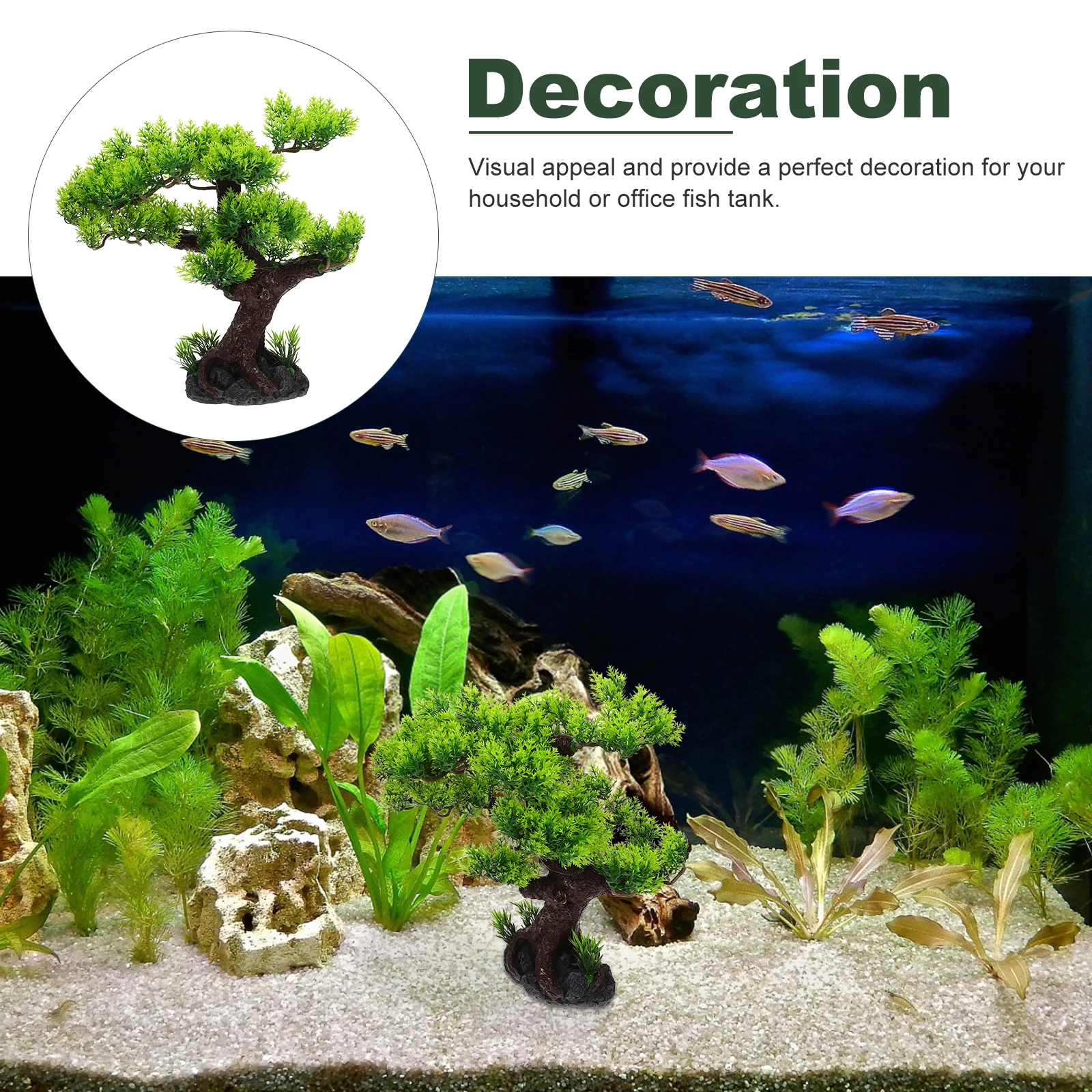 

Fish Tank Imitation Tree Resin Decorative Aquarium Landscaping Ornament Small Compact Realistic Aquarium Decorations