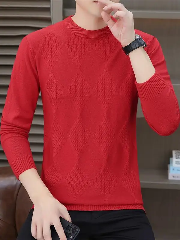 

Мужской круглый вязаный свитер Ne, осень-зима, новый Sle с цветочной вышивкой, модная повседневная внутренняя одежда, полиэфирное волокно