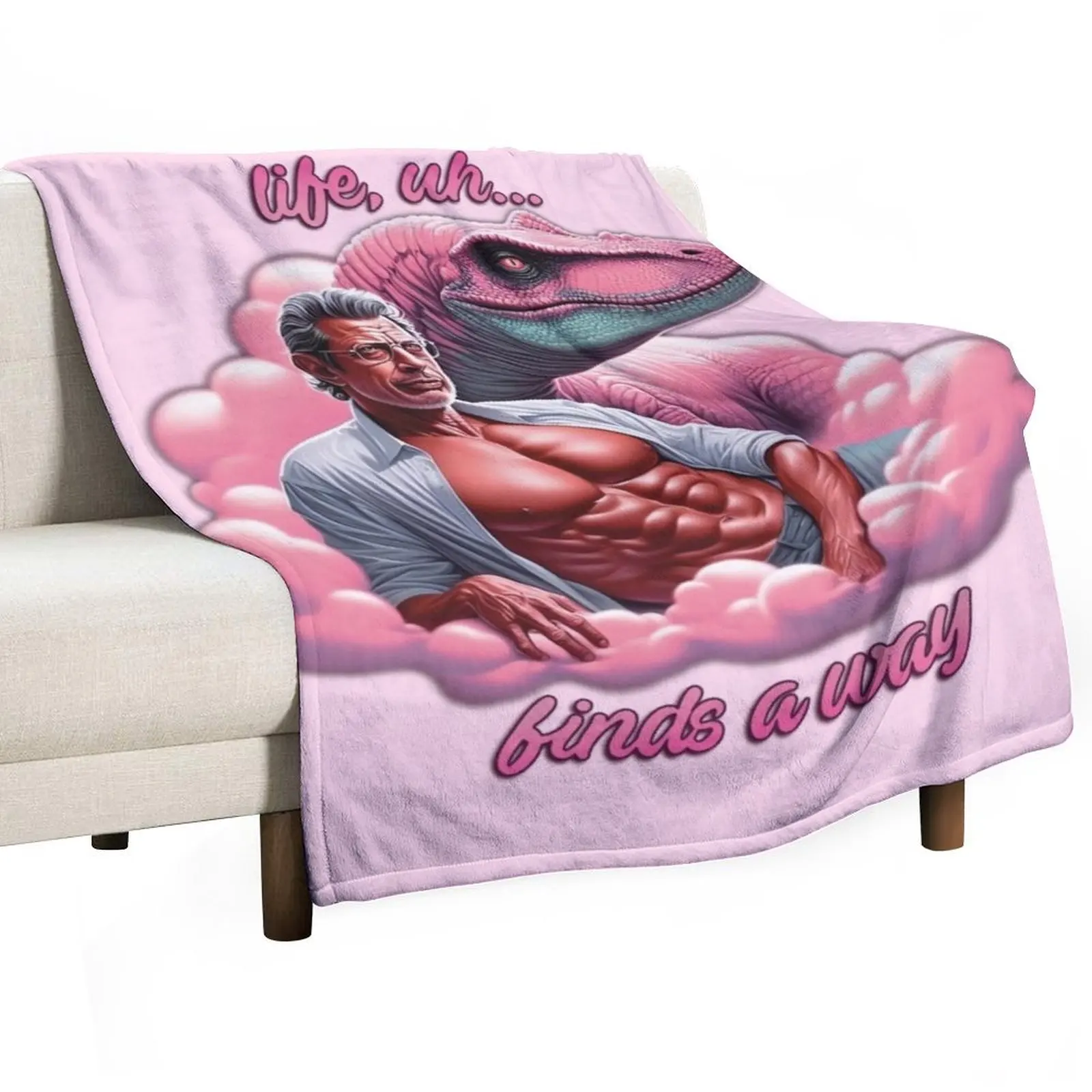

Life, uh... Finds a Way Pink Ian Malcolm Throw Blanket funny gift cosplay anime Plaid For Baby Blankets
