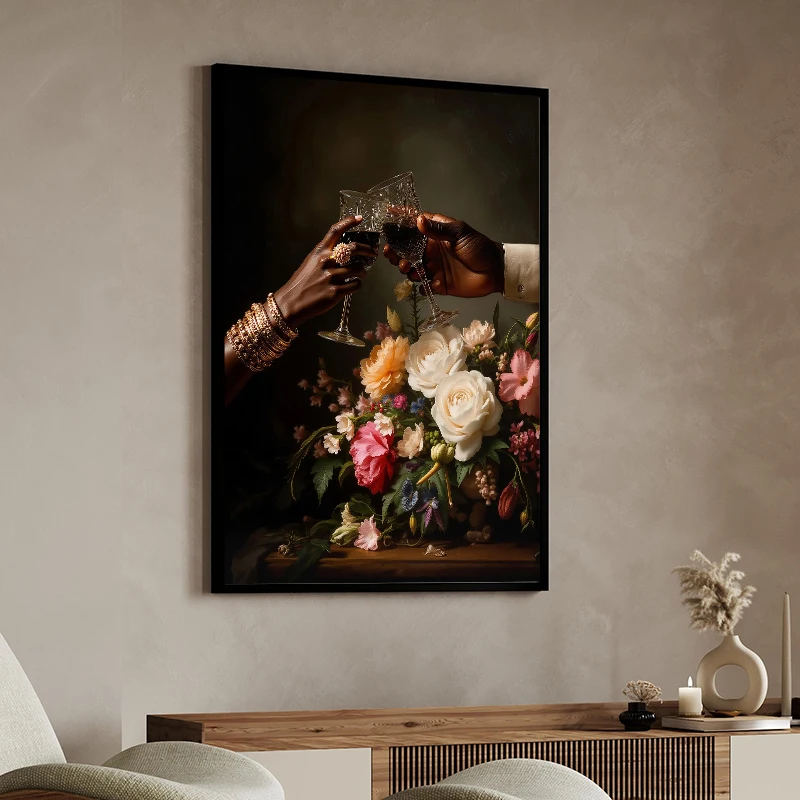 Black Woman Vinyl Record DJ Turntable Art Poster Gold Toilet Paper Canvas Painting Print Wall Picture Living Room Home Decor