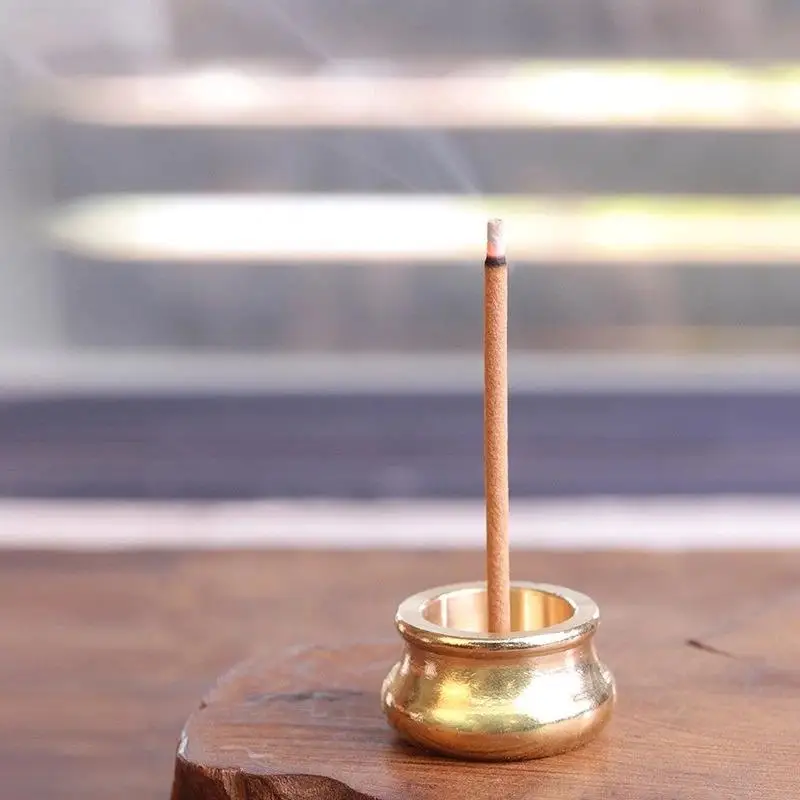 Buddhistische Gadgets: Kupfer-Räuchergefäß, Räucherhalter, Ascheauffangbehälter, für Räucherstäbchen, traditionelle Formen, Mini-Café-Ornament, Heimdekoration – Detail 4