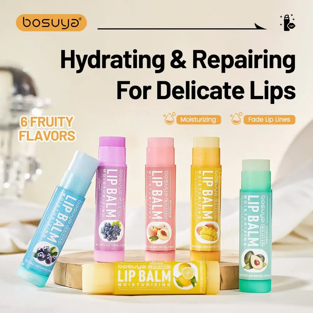 

Fruit Flavor Series Lip Balm Set Honey Grape Avocado Moisturizing Repair Anti-Cracked Non-sticky Lip Balm Lips Skin Care
